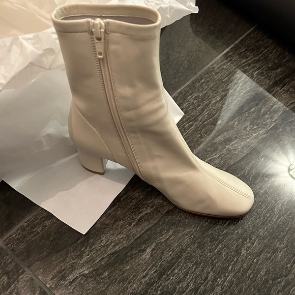 BY FAR Sofia White Leather Boots - Picture 9 of 12